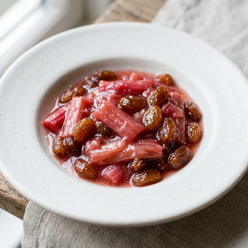 Rabarbercompote met rozijnen